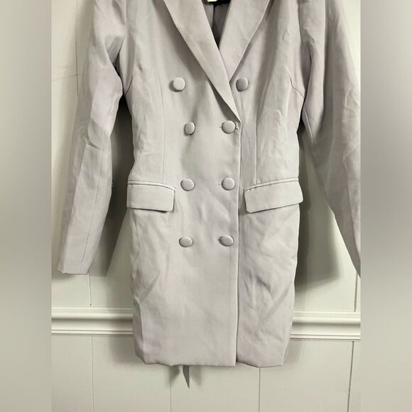 NWT Forever 21 Lavender Trench Coat Medium Minimalist Office Chic Boss Babe - Picture 4 of 9